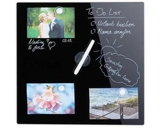 Relaxdays Sausai nuvaloma lenta, magnetinis stiklas, 60x40 cm, juoda