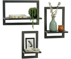 Relaxdays Sieninės lentynos, rinkinys iš 3 vnt., MDF, metalas