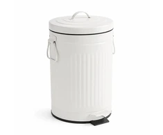 Relaxdays Šiukšliadėžė su pedalu, apvali, retro stiliaus, 12 l
