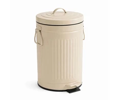 Relaxdays Šiukšliadėžė su pedalu, apvali, retro stiliaus, 12 l