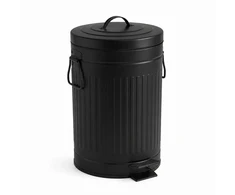 Relaxdays Šiukšliadėžė su pedalu, apvali, retro stiliaus, 12 l