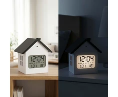 Relaxdays Skaitmeninis laikrodis-žadintuvas namelio formos