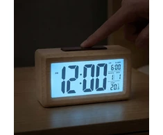 Relaxdays Skaitmeninis žadintuvas iš ąžuolo medienos