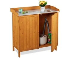 Relaxdays Sodinimo stalas, 94x94x47 cm, natūralus