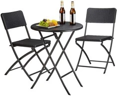 Lauko baldų komplektas Relaxdays Sodo baldų komplektas, 3 dalių, 60x60x75.5 cm