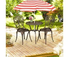 Lauko baldų komplektas Relaxdays Sodo bistro komplektas, 65x60 cm, Aliuminis