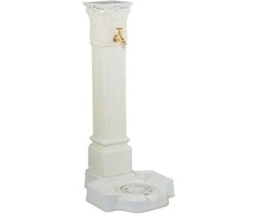Relaxdays Sodo fontanas, 93x47x38 cm, baltas, auksinis
