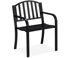 Relaxdays Sodo kėdė, metalas, 82x60x48.5 cm, juoda