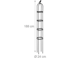 Relaxdays 2 sodo obeliskų rinkinys 188 cm juodos spalvos