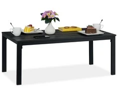 Relaxdays Sodo stalas, 39x98x48 cm, juodas, plastikas ir plienas