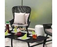 Relaxdays Sodo stalas, 55.5x120x60 cm, juodas
