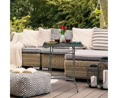 Relaxdays Sodo stalas, 73x62x62 cm, pilkas, sulankstomas