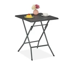 Relaxdays Sodo stalas, 73x62x62 cm, pilkas, sulankstomas