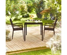 Relaxdays Sodo stalas, 74.5x77.5x77.5 cm, rudas