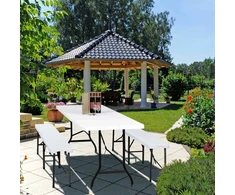 Relaxdays Sodo stalas, 75x220x68 cm, baltas