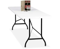 Relaxdays Sodo stalas, 75x220x68 cm, baltas