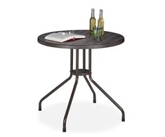 Relaxdays Sodo stalas, apvalus, 75x80 cm, rudas