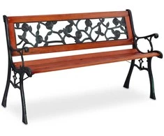 Relaxdays Sodo suoliukas, 73x125x52.5 cm, natūrali žalia juoda