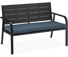 Relaxdays Sodo suoliukas, 78x118x66 cm, juodas, su sėdima pagalve