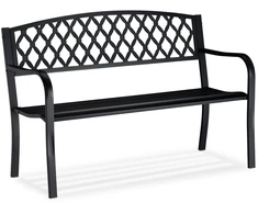 Relaxdays Metalinis sodo suoliukas su pintu dizainu
