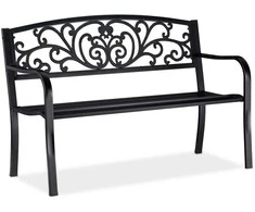 Relaxdays Sodo suoliukas, 86,5x127x60 cm, juodas, metalas