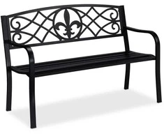 Relaxdays Sodo suoliukas, 86x127x60 cm, juoda, metalas