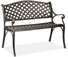 Relaxdays Metalinis sodo suoliukas juodai bronzinis