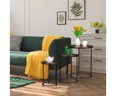 Relaxdays Šoniniai staliukai, Mango medis, 43x30 cm, Rudas