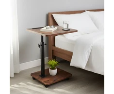 Relaxdays Šoninis staliukas 40x30x48-84 cm Rudas Juodas Reguliuojamo aukščio