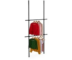 Relaxdays Spinta sistema, 165x75x11 cm iki 300x120x11 cm, Juoda