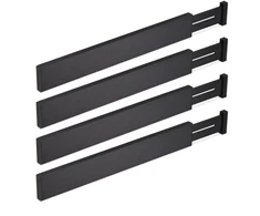 Relaxdays Stalčiaus pertvarų rinkinys, 4 dalys, 6x1,5x46-56 cm, juoda