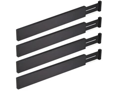 Relaxdays Stalčiaus pertvarų rinkinys, 4 dalys, 6x1,5x46-56 cm, juoda