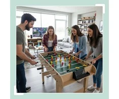 Relaxdays Stalo futbolo stalas 78x122x61 cm natūralus