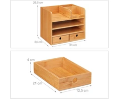 Relaxdays Stalo organizatorius, 26.5x33x24 cm, natūralios spalvos