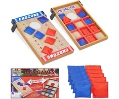 Relaxdays Stalo žaidimas, 2-in-1 Cornhole ir Kryžiukai-nuliukai, 4x29,5x51 cm, įvairiaspalvis