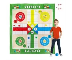 Relaxdays Stalo žaidimas, XXL Ludo žaidimas, 160x180 cm, balta raudona žalia geltona mėlyna