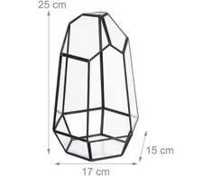 Relaxdays Geometrinis stiklinis terariumas 25 cm