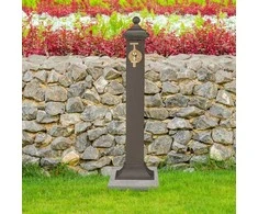 Relaxdays Stovintis fontanas, 71x17x21 cm, rudas, auksinis