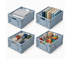 Relaxdays Sudedamos laikymo dėžės, 4 vnt. rinkinys, plastikas, 12 x 29 x 21 cm