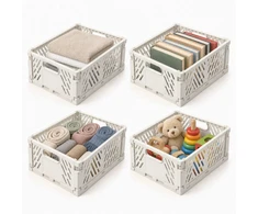 Relaxdays Sudedamos laikymo dėžės, 4 vnt. rinkinys, 12 x 29 x 21 cm, plastikas