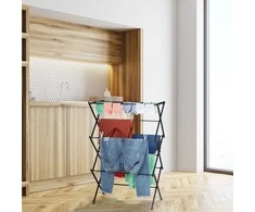 Relaxdays Sulankstoma drabužių džiovyklė, 106x43-74x38 cm, juoda