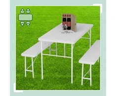 Lauko baldų komplektas Relaxdays Sulankstomas alaus palapinės komplektas, 73x120x61 cm, juodas