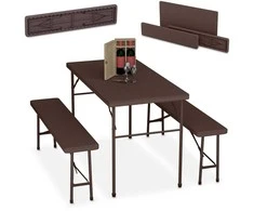 Lauko baldų komplektas Relaxdays Sulankstomas alaus palapinės komplektas, 73x120x61 cm, juodas