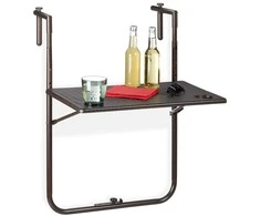 Relaxdays Sulankstomas balkono stalas, 83x59.5x59 cm, rudas