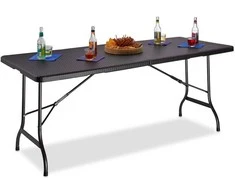 Relaxdays Sulankstomas sodo stalas, didelis, rudas