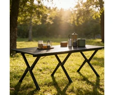 Relaxdays Sulankstomas stovyklavimo stalas, aukščio reguliavimas, plienas