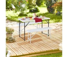 Relaxdays Sulankstomas stovyklavimo stalas, 53,5x120x60 cm