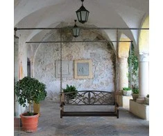 Relaxdays Sūpynės verandai, metalas, 133x58x197 cm, juoda