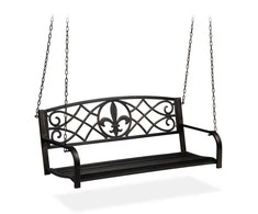 Relaxdays Sūpynės verandai, metalas, 133x58x197 cm, juoda