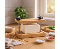 Relaxdays Tofu presas, 17.5x25.5x14 cm, ruda, bambukas ir plienas